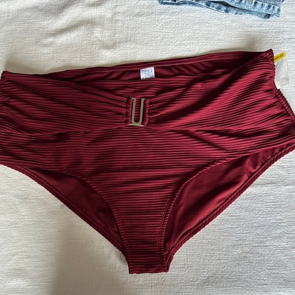 Time and tru Burgundy High-Waisted Bikini Bottoms size 3x NWT🍀 - Picture 1 of 6